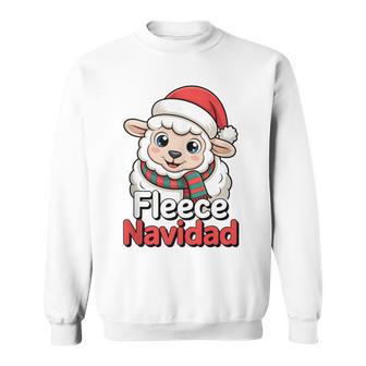Fleece Navidad Sheep Lamb Santa Hat Cute Animal Christmas Tank Top Sweatshirt Unisex | Mazezy