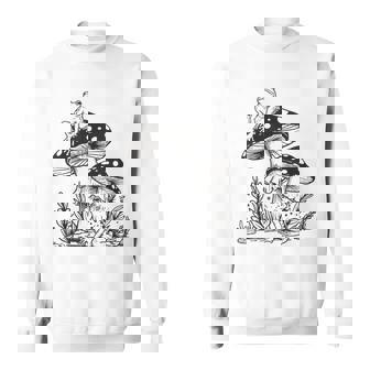 Frog Mushroom Forest Vintage Nature Aesthetic Cottagecore Sweatshirt Unisex | Mazezy