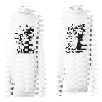 Cat My Cat Thinks I'm Cool Cute Kitten Black Cat Lover Sweatshirt | Seseable FR