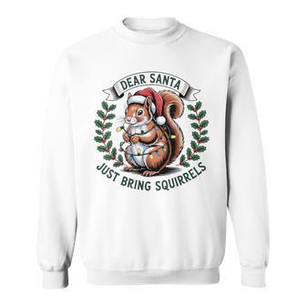 Dear Santa Just Bring Squirrel Christmas Lights Pajama Sweatshirt - Thegiftio UK