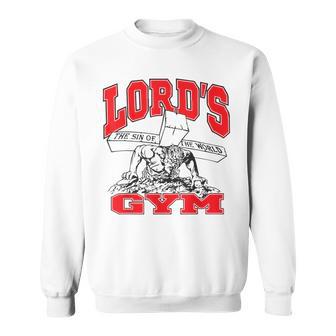 Jesus Lord's Gym The Sin Of The World God Sweatshirt - Thegiftio UK