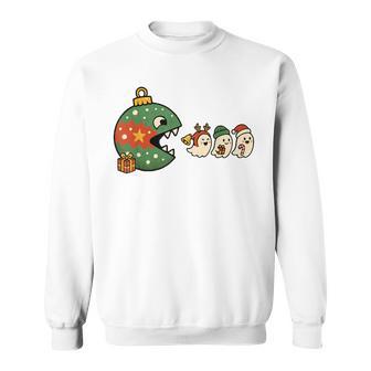 Ornament Eating Holiday Ghosts Gamers Christmas Sweatshirt - Thegiftio UK