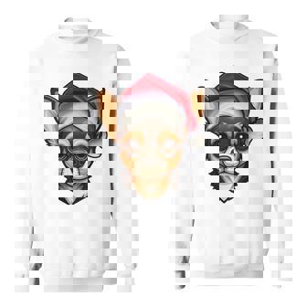 Santa Hat Xmas Pajamas Chihuahua Dog Christmas Sweatshirt | Mazezy