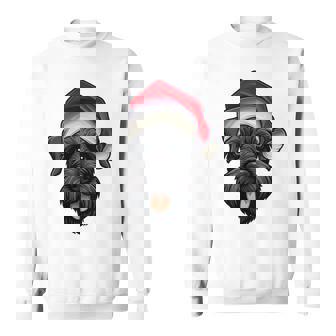 Santa Hat Xmas Pajamas Giant Schnauzer Dog Christmas Tri-Blend Sweatshirt | Mazezy