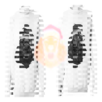 Santa Hat Xmas Pajamas Irish Setter Dog Christmas Sweatshirt | Mazezy