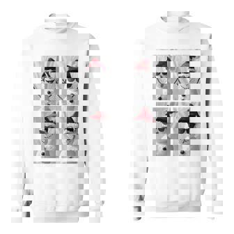 Snowman With Sunglasses Santa Hat Christmas Aesthetic Sweatshirt - Monsterry