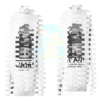 Glacier National Park Retro Outdoor Camping US National Park Sweatshirt Unisex | Mazezy