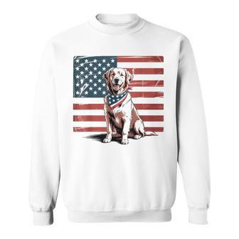 Golden Retriever 4Th Of July Usa American Flag Patriotic Sweatshirt - Thegiftio UK