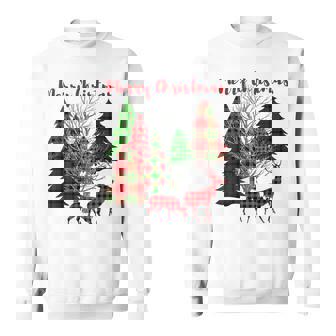 Great Merry Christmas Graphics Trees Deer Winter Scene Sweatshirt | Mazezy