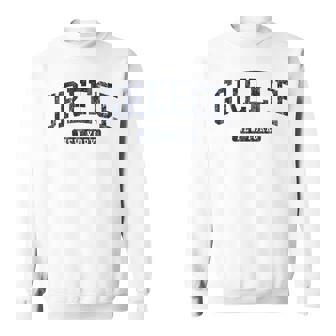 Greece NY J05 Vintage Athletic Blue Sweatshirt Unisex | Mazezy