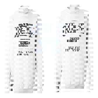 Greece NY JN4 Vintage Athletic Blue Sweatshirt Unisex | Mazezy