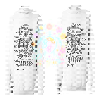 Guyana Cute Tile Sea Turtle Fun Tropical Floral Adventure Sweatshirt Unisex | Mazezy