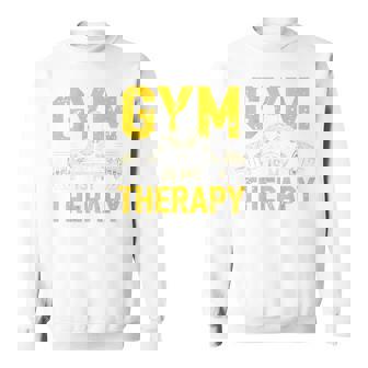 Gym Is My Therapy Backtampa Divertente Allenamento Fitness Memes Felpa - Novitaregali