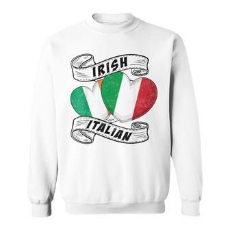 Half Irish Half Italian Ireland Italy Flag St Patrick's Day Sweatshirt | Mazezy