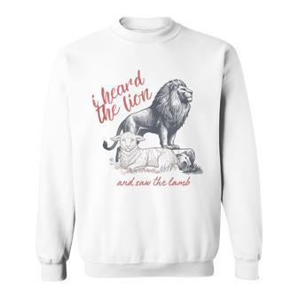 I Heard The Lion And Saw The Lamb Sheep Minimalist Christian Tank Top Sweatshirt Unisex | Mazezy