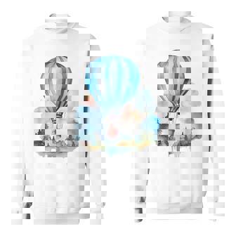 Hot Air Balloon Ride Festival Watercolor Sky Is Your Limit Sweatshirt Unisex | Mazezy