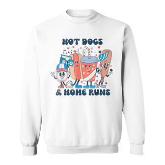 Hot Dogs And Home Runs Hot Dog Baseball Touchdown Sweatshirt - Thegiftio UK