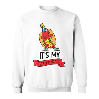 Hotdog-Themed Birthday Party Its My Birthday Sweatshirt - Thegiftio UK