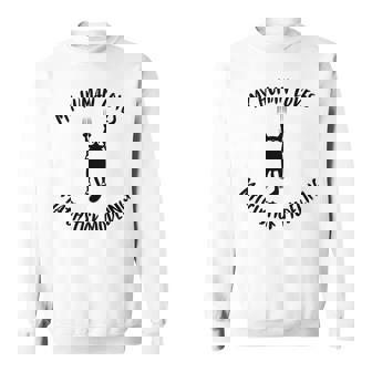 My Human Loves Matchstick Modeling Cat Parent Hobby Lover Sweatshirt Unisex | Mazezy