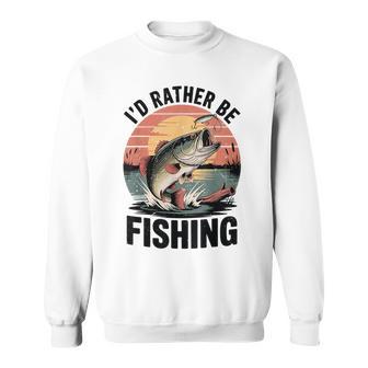Id Rather Be Fishing Boys Youth Bass Fishing Humor Sweatshirt - Thegiftio UK
