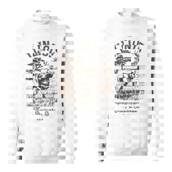 Illinois Retro Vintage State Prairie Deer Nature Sweatshirt Unisex | Mazezy