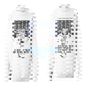 I'm Here To Pardi Vintage Retro Western Bull-Skull Sweatshirt - Thegiftio