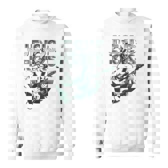 Jesus Playing Guitar Christian Rock Worship Church Sweatshirt Unisex | Mazezy