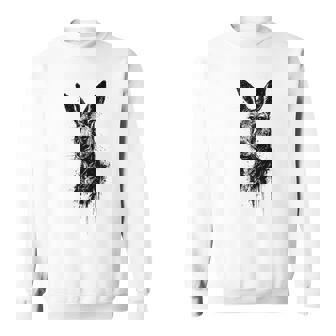 Kangaroo Ink Art Australian Outback Wildlife Print Grunge Sweatshirt Unisex | Mazezy