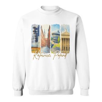 Katowice Poland Traveling Trip Brushstroke Souvenir Vacation Tank Top Sweatshirt Unisex | Mazezy
