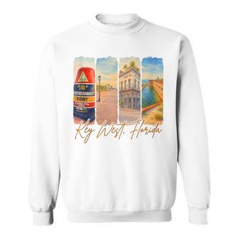 Key West Florida Traveling Trip Brushstroke Souvenir Vacay Tank Top Sweatshirt Unisex | Mazezy