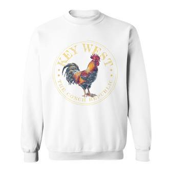 Key West Rooster Fl The Conch Republic Souvenir Small Blue Sweatshirt - Thegiftio