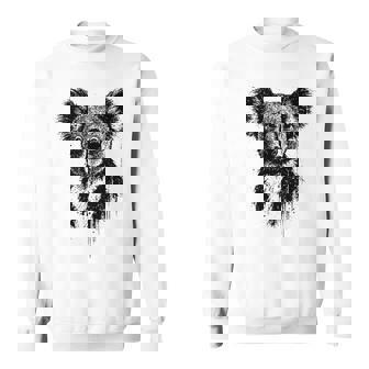 Koala Ink Art Australian Wildlife Portrait Grunge Koala Bear Sweatshirt Unisex | Mazezy
