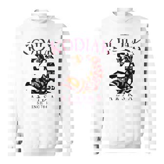 Kodiak Alaska Salmon Art Since 1784 Arched Burgundy Letters Sweatshirt Unisex | Mazezy