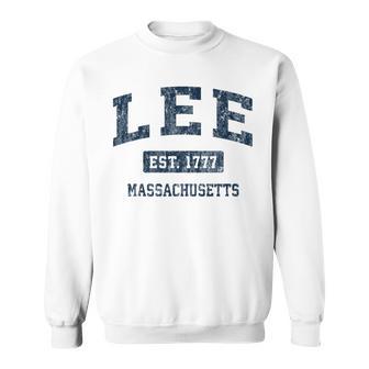 Lee Massachusetts Ma ビンテージスポーツデザイン ネイビー 長袖tシャツ スウェットシャツ - Kawaiitshirt