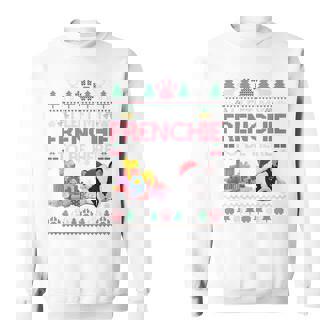 I Left My Frenchie To Be Here French Bulldog Ugly Christmas Tri-Blend Sweatshirt - Thegiftio