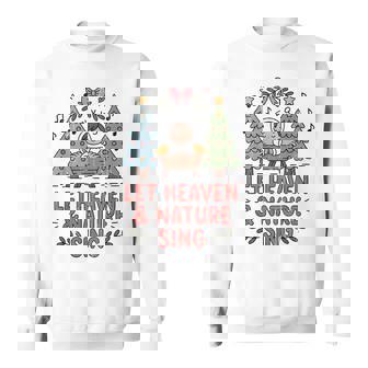 Let Heaven And Nature Sing Whimsical Christmas Nativity Sweatshirt | Seseable FR