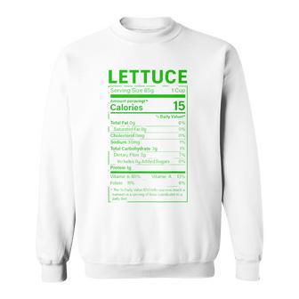 Lettuce Nutrition Facts Thanksgiving Christmas Food Sweatshirt - Thegiftio UK