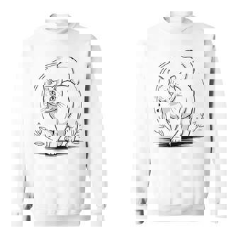 Line Art European Burmese Cat Minimalist Sweatshirt - Monsterry