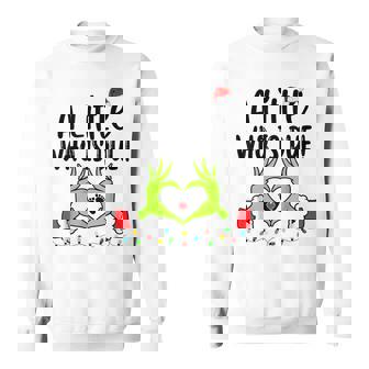 A Little Who Is Due Christmas Pregnancy Announcement Sweatshirt | Mazezy