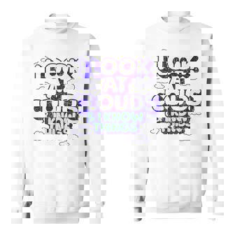 I Look At Clouds Meteorology Weather Watcher Humor Vintage Premium Sweatshirt Unisex | Mazezy