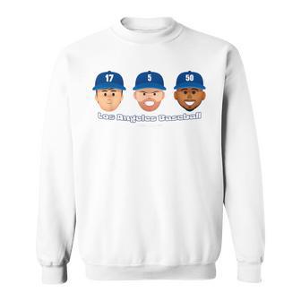 Los Angeles Baseball Players Head Trio Mlbpa Sweatshirt - Thegiftio UK