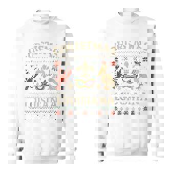 Louisiana Ugly Sweater Shirt Mardi Gras Pelican Fleur Mask Tank Top Sweatshirt Unisex | Mazezy