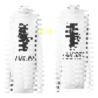 I Love Cats シャツ キュート 黒猫好き キッズ 子猫 スウェットシャツ - Kawaiitshirt