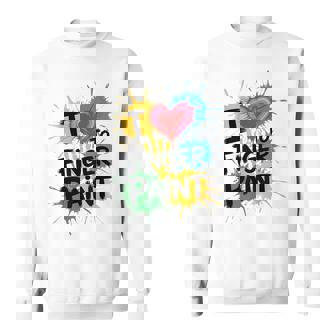 I Love To Finger Paint Couples Art Teacher Finger Painting Sweatshirt Unisex | Mazezy