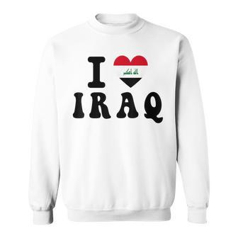 I Love Iraq Heart Flag Retro Travel Souvenir Sweatshirt - Thegiftio