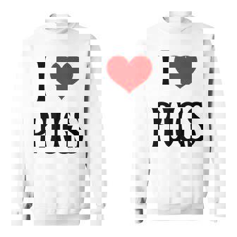 I Love Pugs I Heart Pugs Dog Lover Pet Puppy Dog Pug スウェットシャツ - Kawaiitshirt