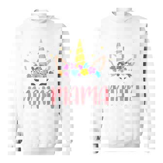 Mama Unicorn Floral Birthday Matching Sweatshirt Unisex | Mazezy