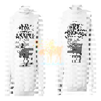 Merry Christmas Christmoose For Moose Lovers Holiday Sweatshirt | Seseable UK