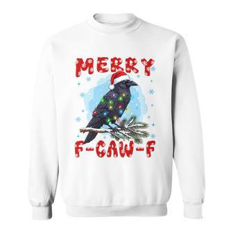 Merry F-Caw-F Christmas Black Crow Black Bird Meme Tri-Blend Sweatshirt - Thegiftio UK