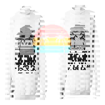 Miami Florida Retro Sunset Palm Trees Ocean Waves Tank Top Sweatshirt Unisex | Mazezy